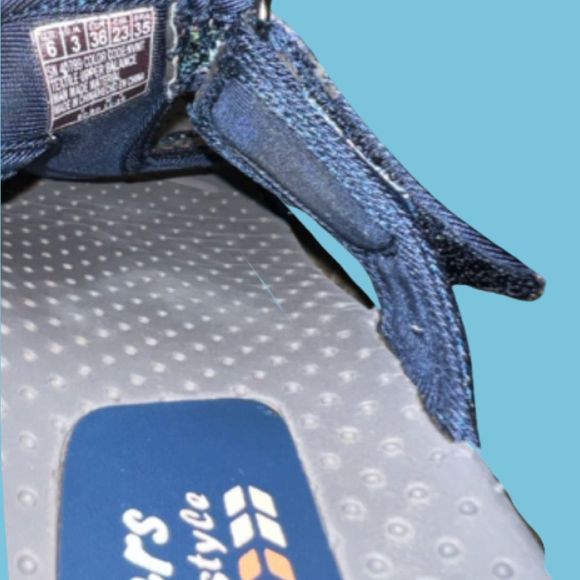 Skechers Navy Gray Reggae T Strap Sandal Size 6 - Picture 5 of 5
